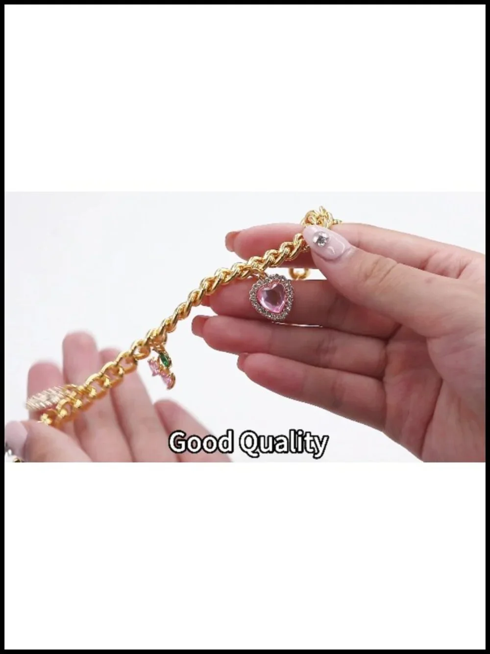 Strawberry Cherry Bag Charm Chain - Gold Purse Keychain Pendant with Lobster